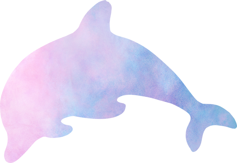 Watercolor Dolphin Silhouette